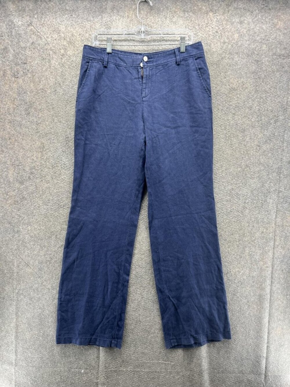 Lilly Pulitzer Pants Womens 8 Blue Linen Twill Chino Straight Lightweight Casual